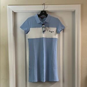 Tommy Hilfiger Light Blue and White Mini Dress